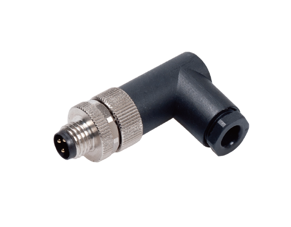 宜科現場接線式I/O連接器-彎角針端M8(M)