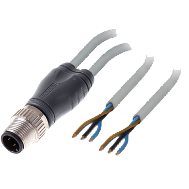 宜科一體式一分二模塊適配器針端M12(M)轉電纜終端散線