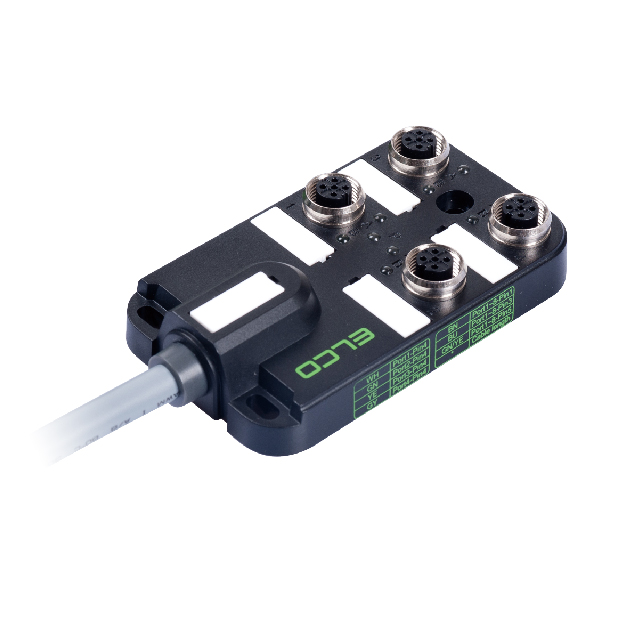 宜科塑料分线盒ESP4系列M12接口-直接出线型-电磁阀专用